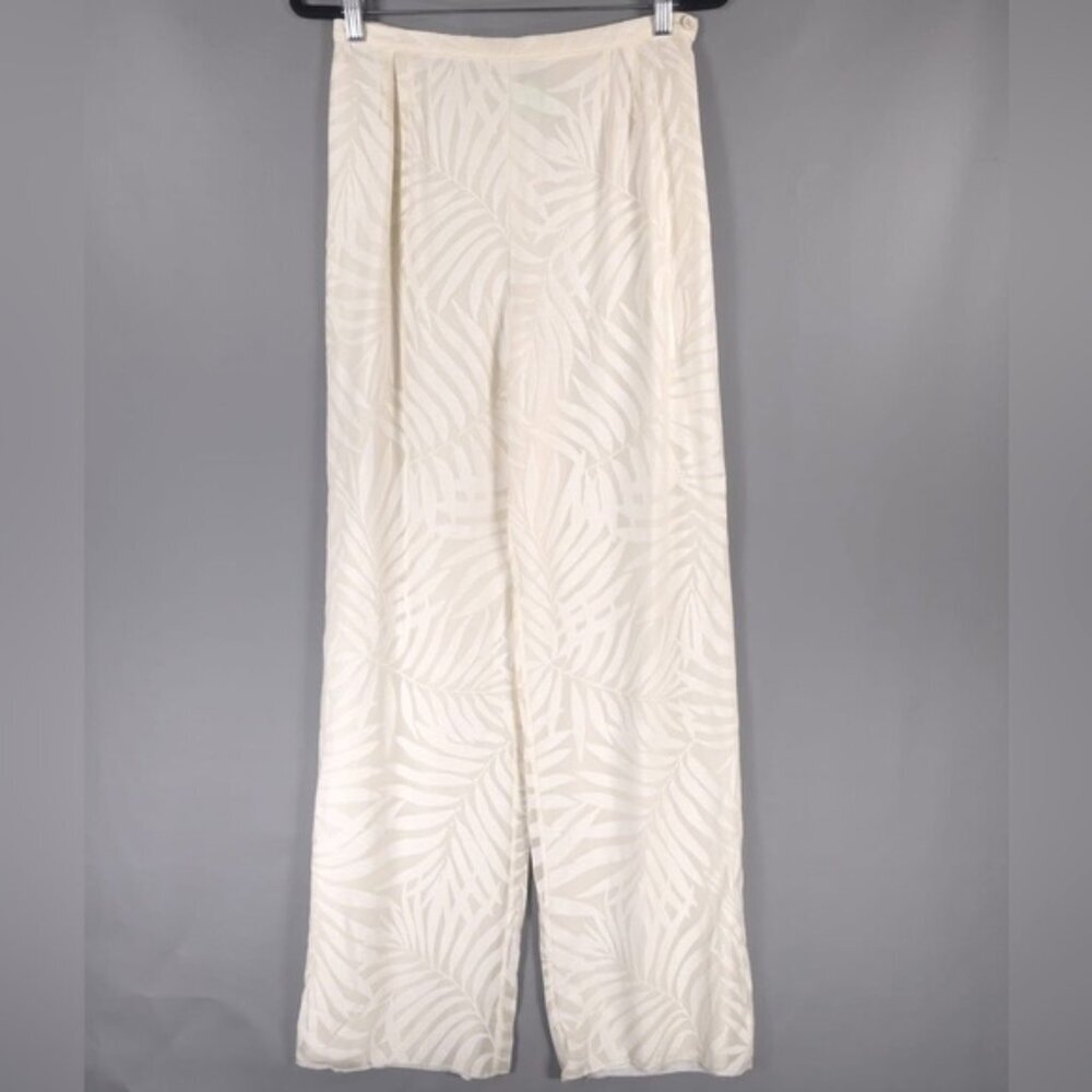 VALENTINO MISS V SILK Blend ITALY🇮🇹MADE Straight Pants Floral CRUPPO CFT 44/10